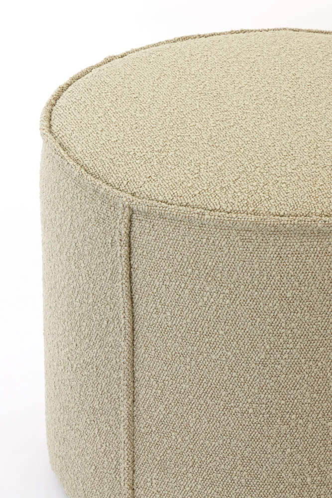 Sitzpouf HAELEY Ø50x40 cm, bouclé hell karamell