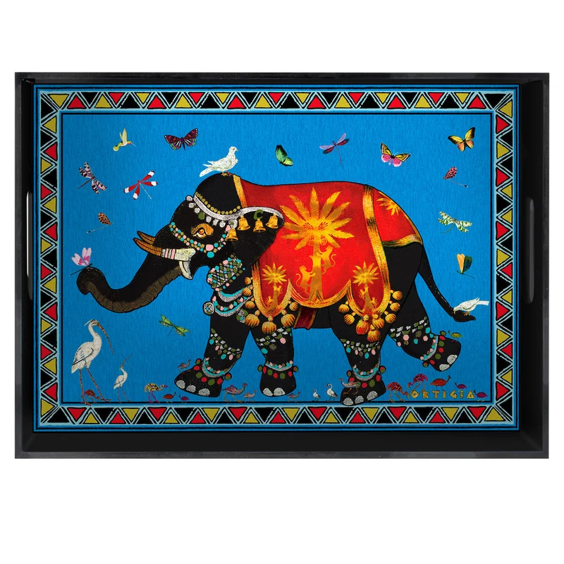Lacktablett SANDALO Elefant, 30x40x4,5 cm