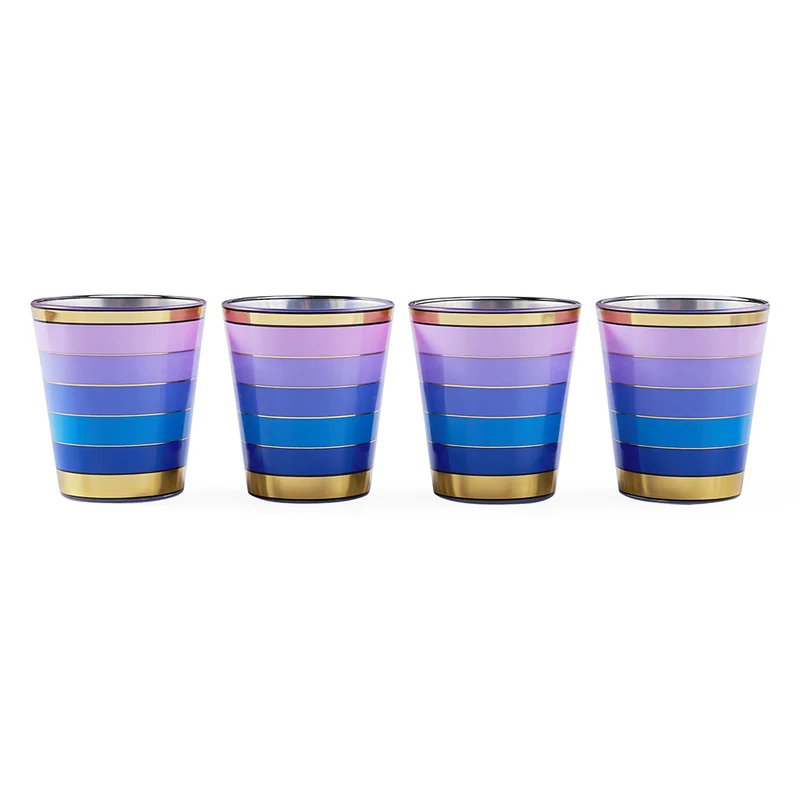 Trinkgläser SCALA 4er-Set blau, lila, gold