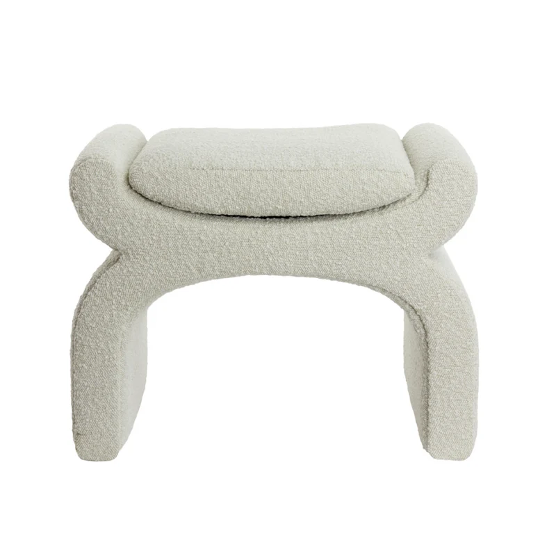 Hocker NAFYA, boucle creme 60x46x46cm