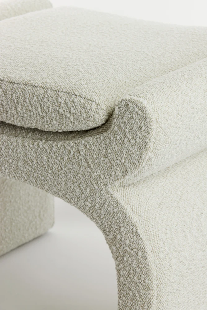 Hocker NAFYA, boucle creme 60x46x46cm