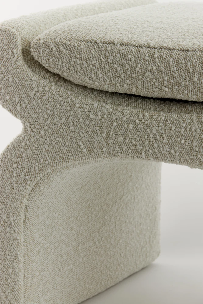 Hocker NAFYA, boucle creme 60x46x46cm