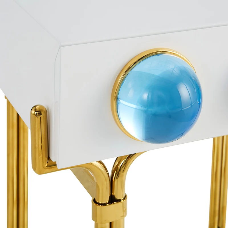 Beistelltisch GLOBO gold, weiß