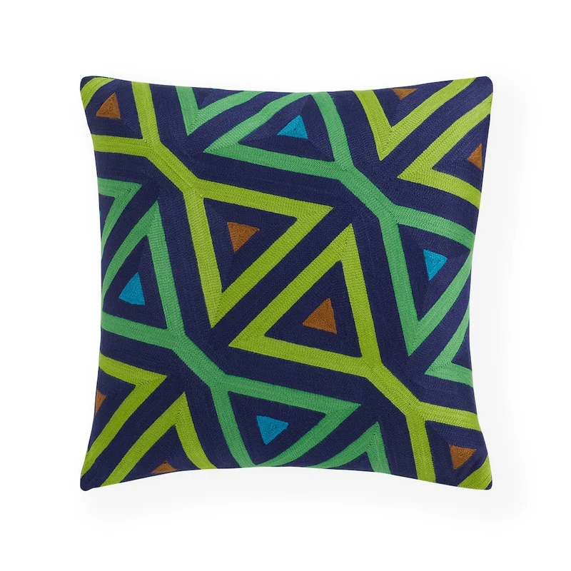 Kissen PICCADILLY TRIANGLES blau-grün 40x40cm