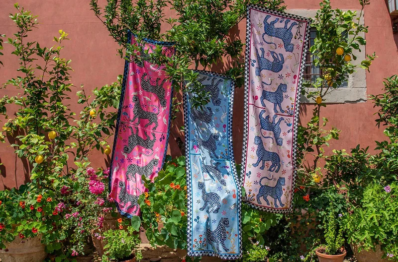 Seidenschal OCELOT Fucsia, pink fuchsia, 200x70 cm