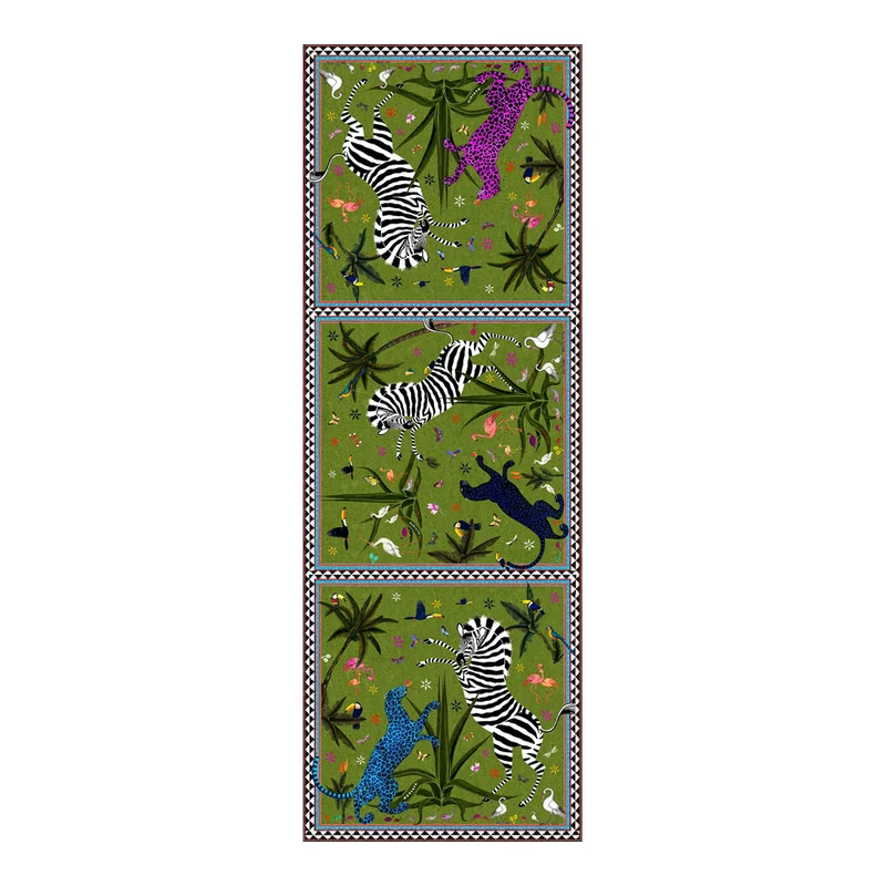 Seidenschal OCELOT Jungle Verde Primavera, grün oliv, 200x70 cm