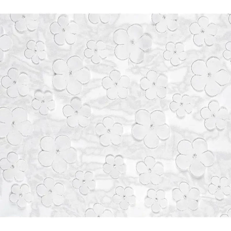 Tischläufer "Blumen" 26 cm x 500 cm | Weiß