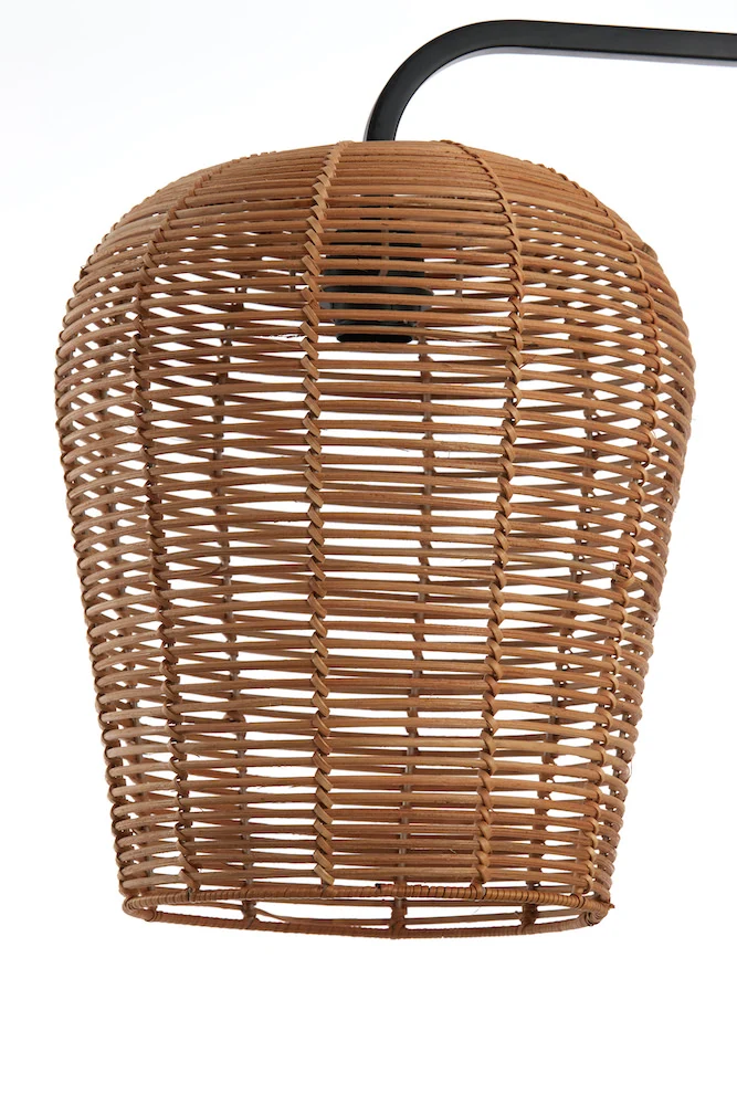 Stehleuchte MARENO matt schwarz-Rattan