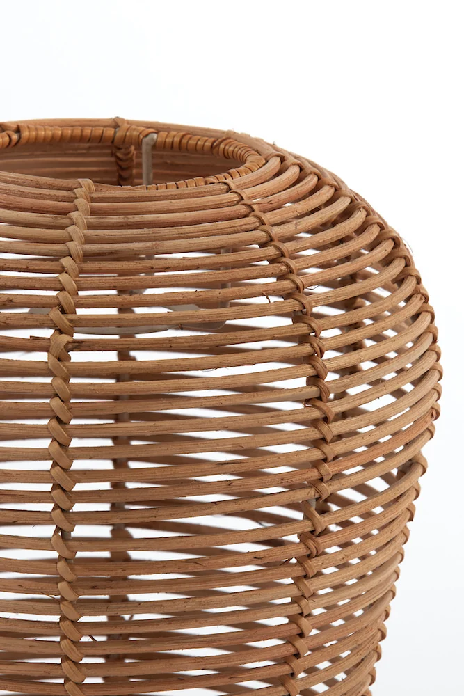 Stehleuchte MARENO matt schwarz-Rattan