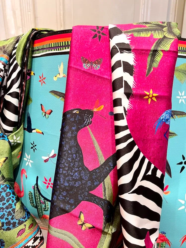 Seidenschal OCELOT Jungle Pink Cardinale, pink lila, 200x70 cm