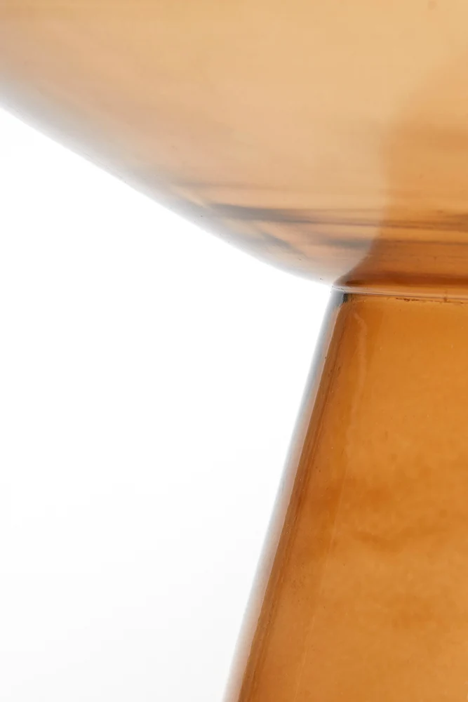 Beistelltisch DAKWA, ocker-gelbes Glas, Ø37x44 cm