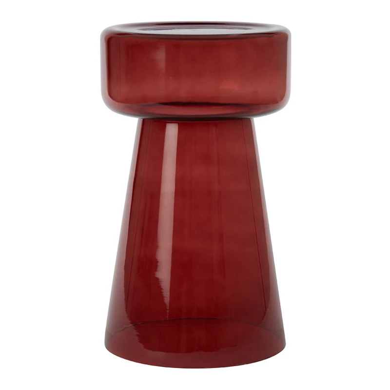 Beistelltisch DAKWA, bordeaux Glas, Ø30x50 cm