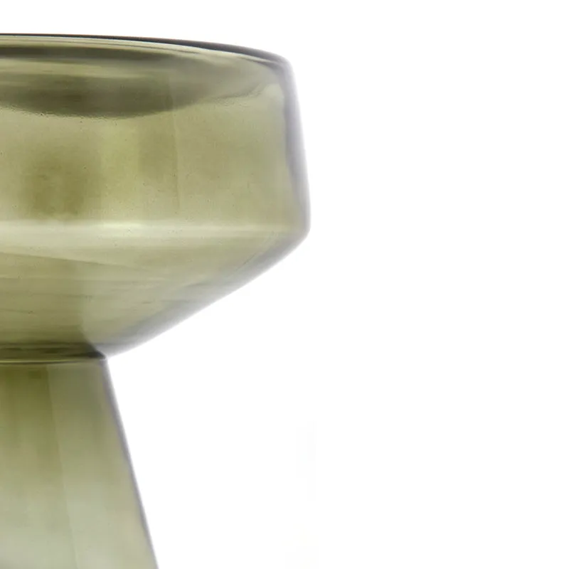 Beistelltisch DAKWA, grau-grünes Glas, Ø37x44 cm