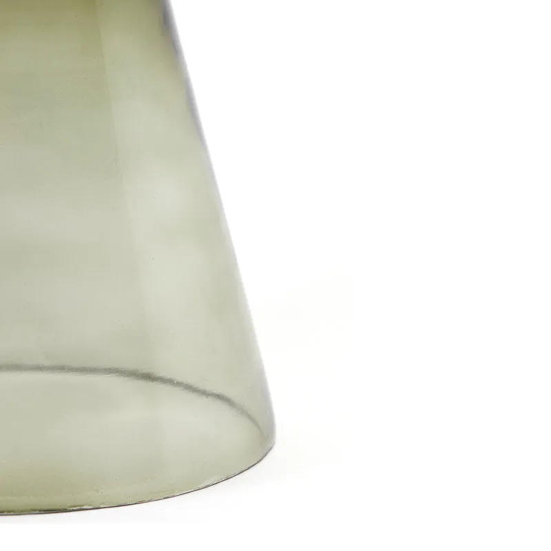 Beistelltisch DAKWA, grau-grünes Glas, Ø37x44 cm