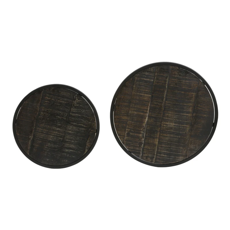 Beistelltisch DOBA 2er-Set schwarz Ø 50x52 cm