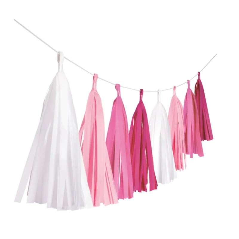 "Hot Pink" Fransen Pompon Girlande | Rosa 300cm