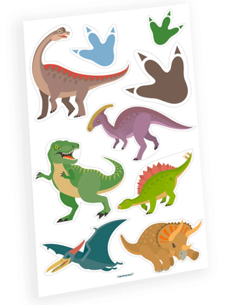 "Happy Dinosaurier" | Klebetattoos - 9 Stk.