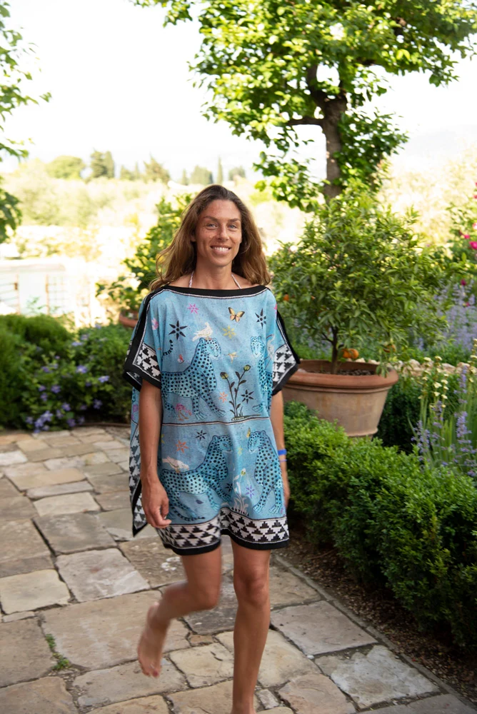 Little Beach Dress CELESTE hellblau cyan - bunt Baumwolle 92x81-86 cm