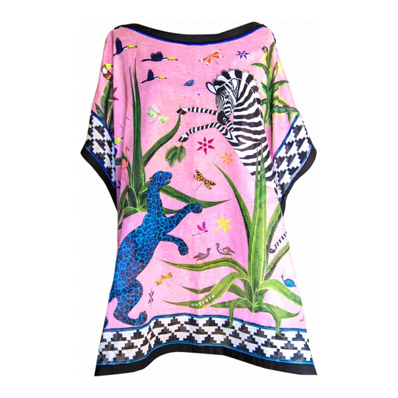 Little Beach Dress JUNGLE PINK rosa rosé - bunt Baumwolle 92x81-86 cm