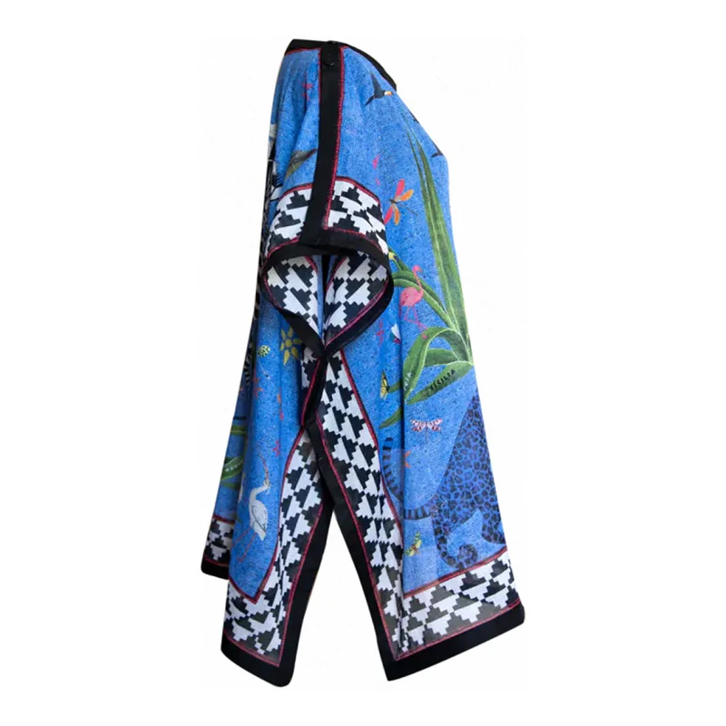 Little Beach Dress JUNGLE BLUE blau - bunt Baumwolle 92x81-86 cm