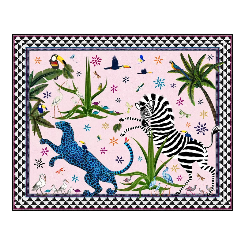 Pareo JUNGLE PERLA rosa rosé - bunt Baumwolle 150x120 cm