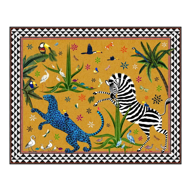 Pareo JUNGLE SAHARA ocker-gelb - bunt Baumwolle 150x120 cm