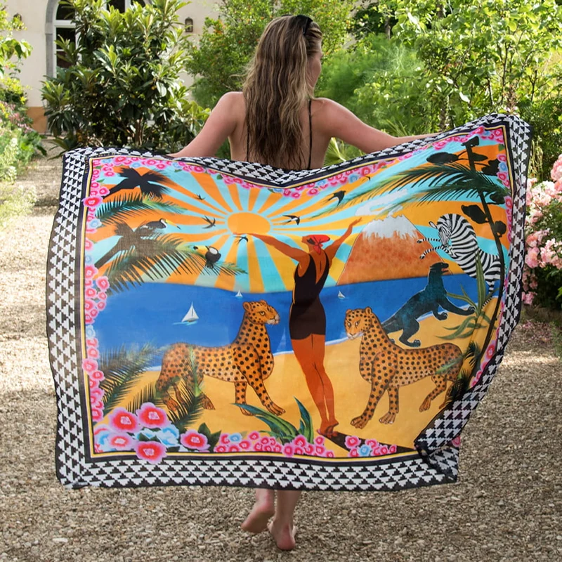 Pareo SICILIA Ätna Beach Baumwolle 150x120 cm