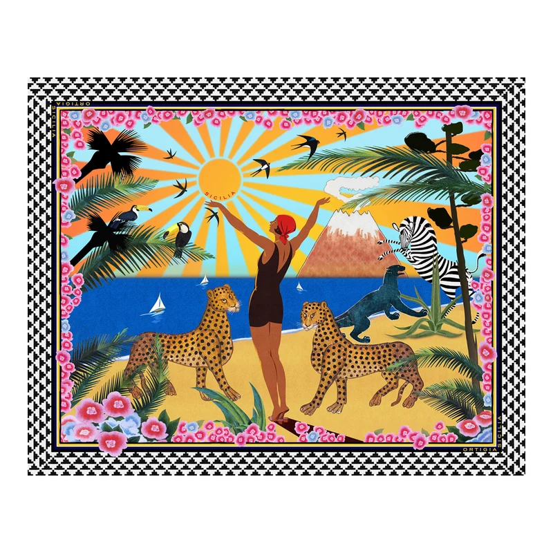 Pareo SICILIA Ätna Beach Baumwolle 150x120 cm
