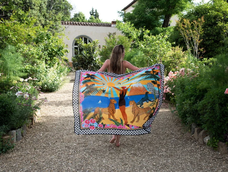 Pareo SICILIA Ätna Beach Baumwolle 150x120 cm