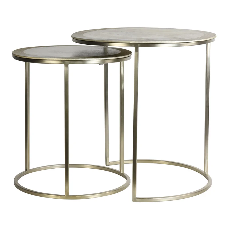 Beistelltisch TALCA 2er-Set hell gold Ø 50x52 cm