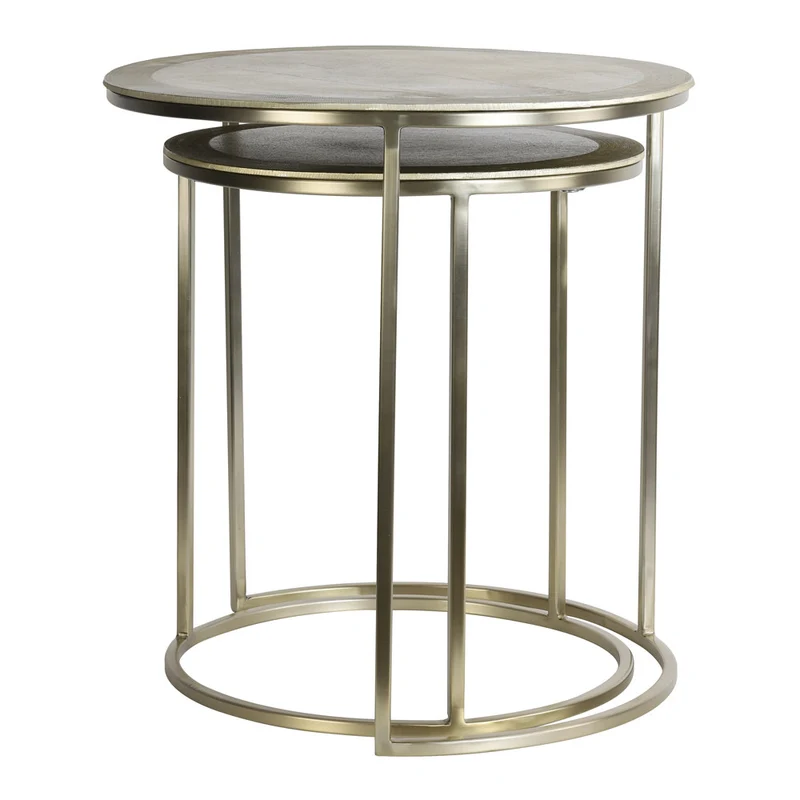 Beistelltisch TALCA 2er-Set hell gold Ø 50x52 cm