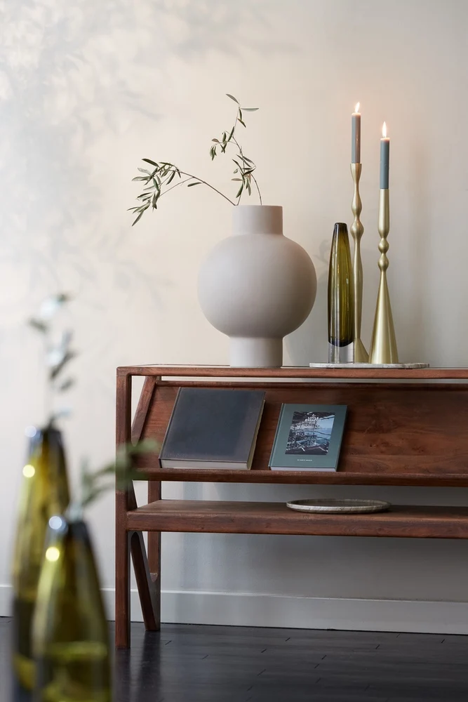 Beistelltisch YUKI Akazia Holz und Glas braun
