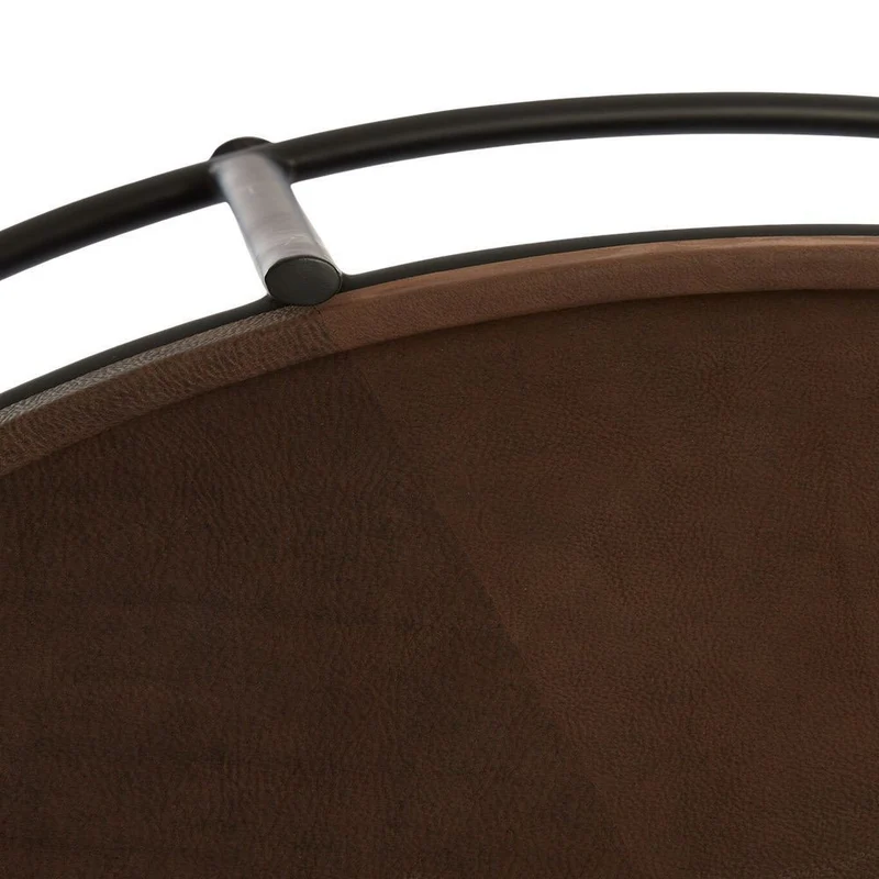 Couchtisch 2er-Set JAIRO Leder dkl. braun + schwarz