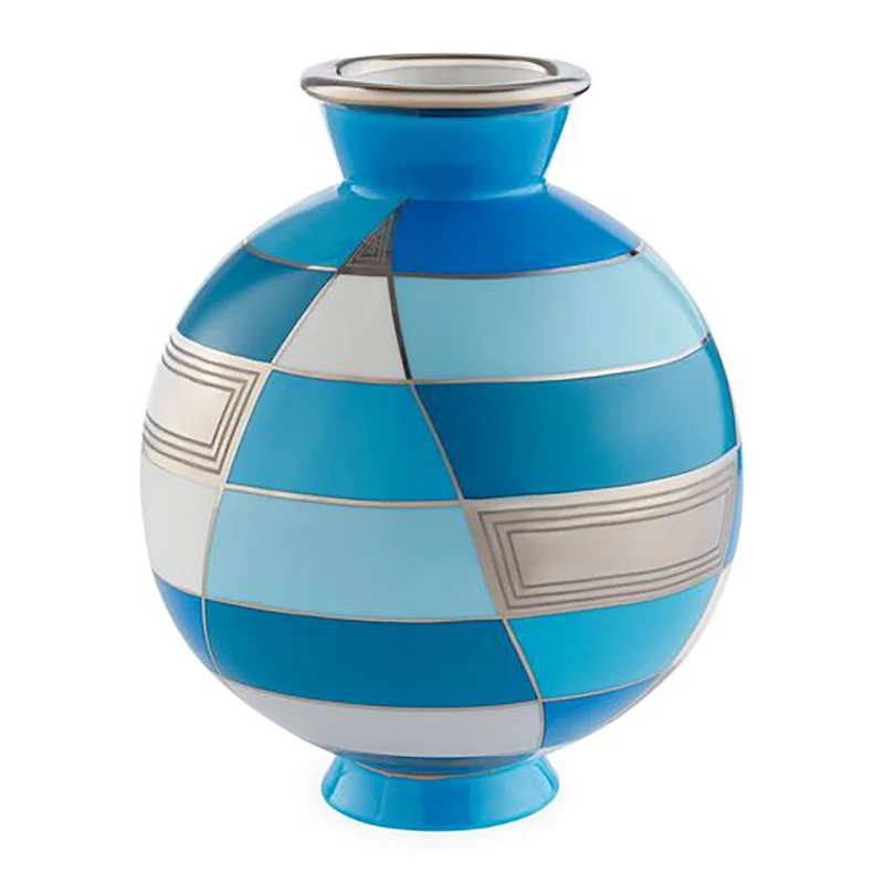 Vase TORINO blau, silber, ø19x23cm