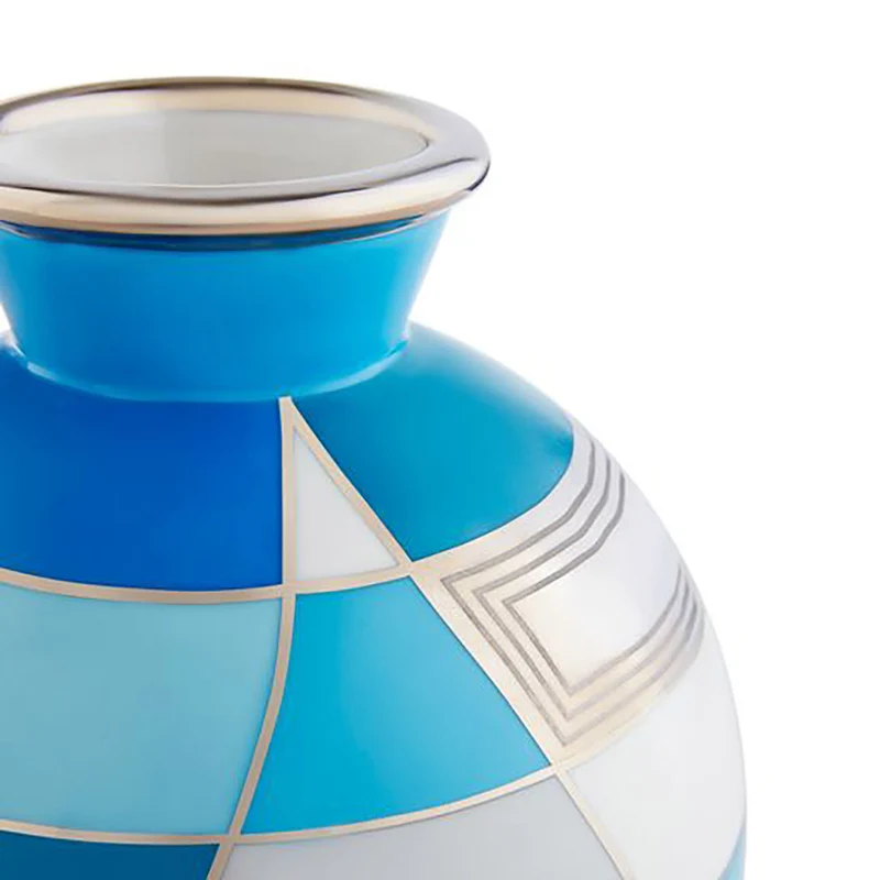 Vase TORINO blau, silber, ø19x23cm