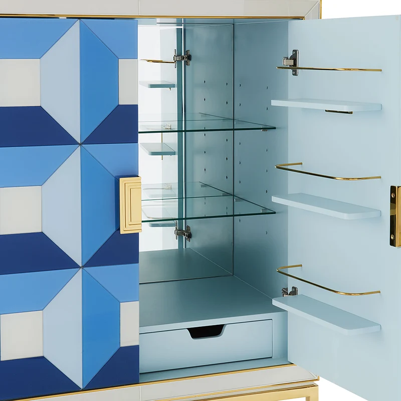 Barschrank Kit SORRENTO blau, gold