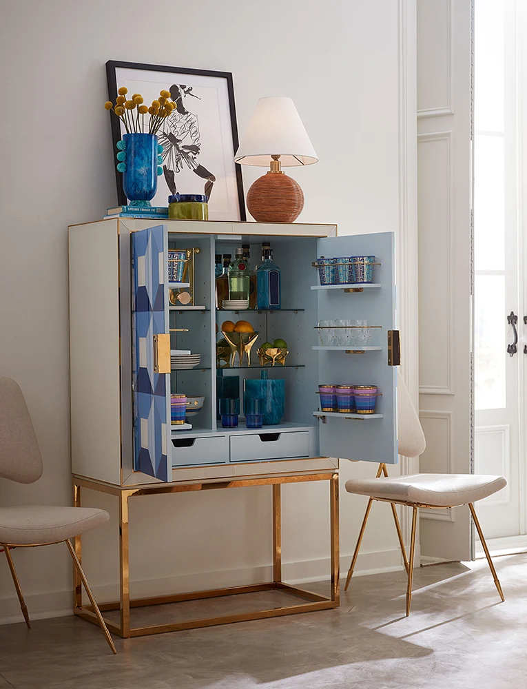 Barschrank Kit SORRENTO blau, gold