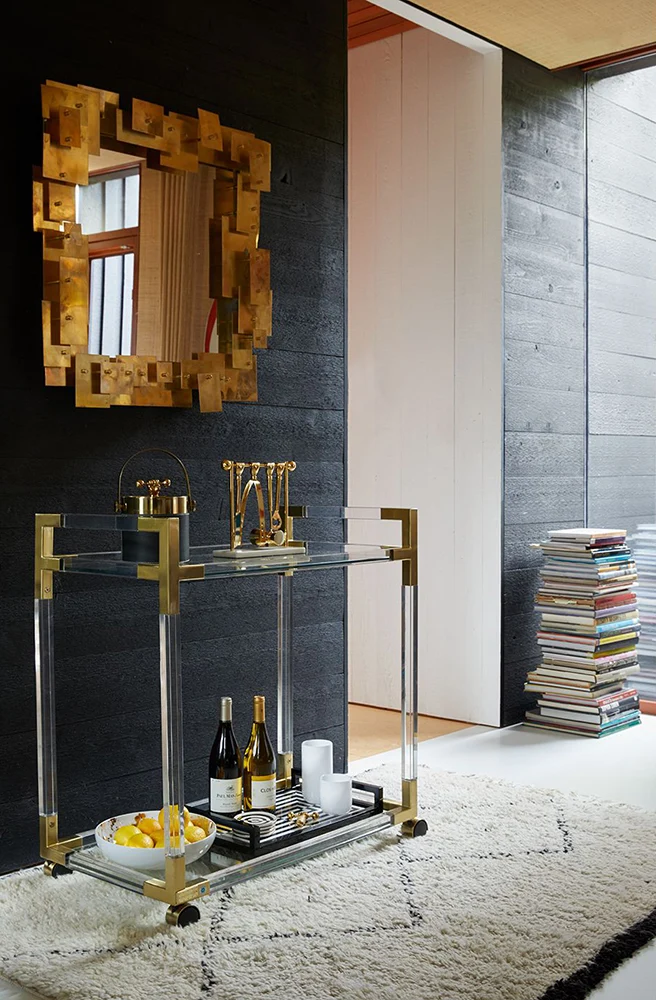 Servierwagen JACQUES BAR gold, transparent