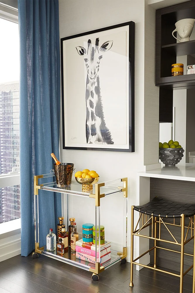 Servierwagen JACQUES BAR gold, transparent