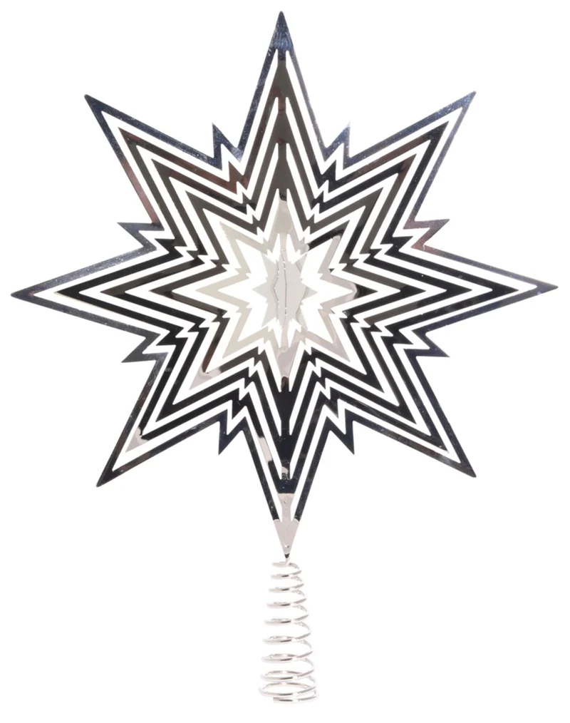 Riffelmacher Christbaumspitze Metall Stern 33cm 17828 - Silber