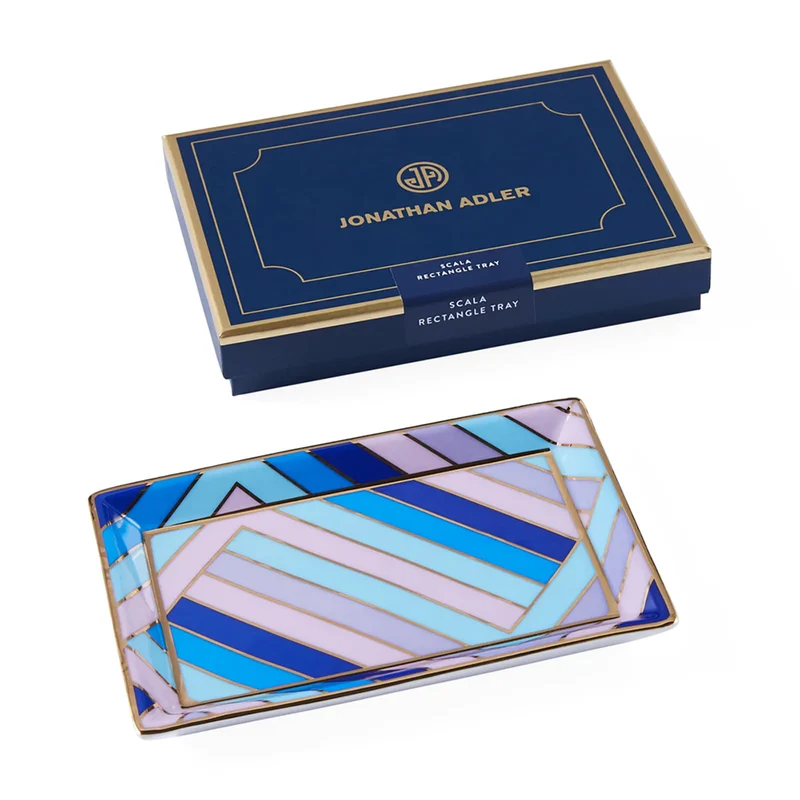 Ablageschale SCALA rechteckig in blau, gold, lavendel