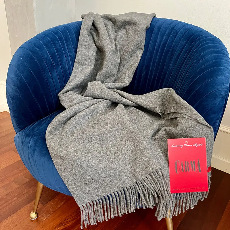 Plaid UNI Cashmere-Wolle stone-melange
