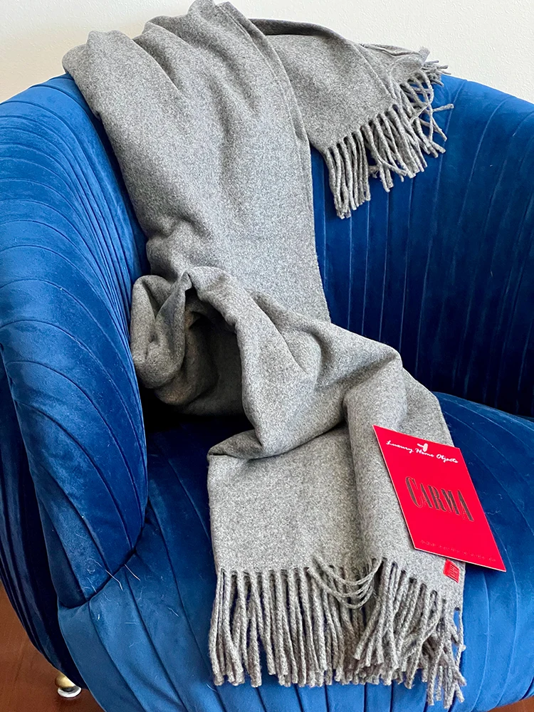 Plaid UNI Cashmere-Wolle stone-melange