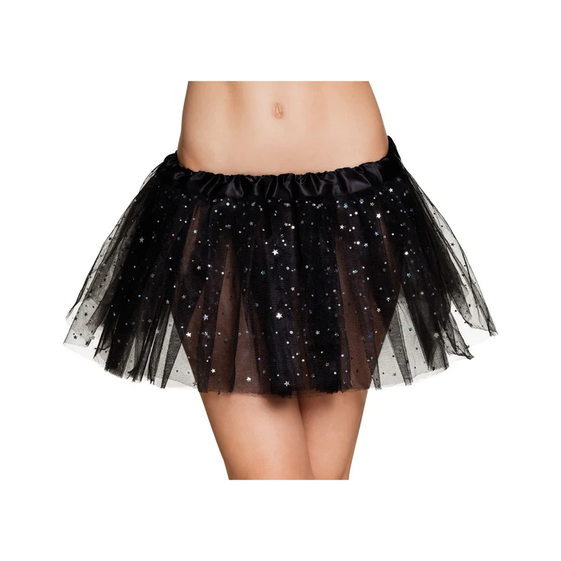 Acc Tütü Uni Tüll Glitter Schwarz