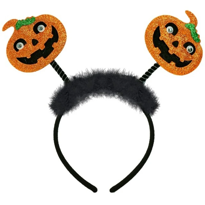 Halloween "Haarreif Kürbis" | Schwarz/Orange