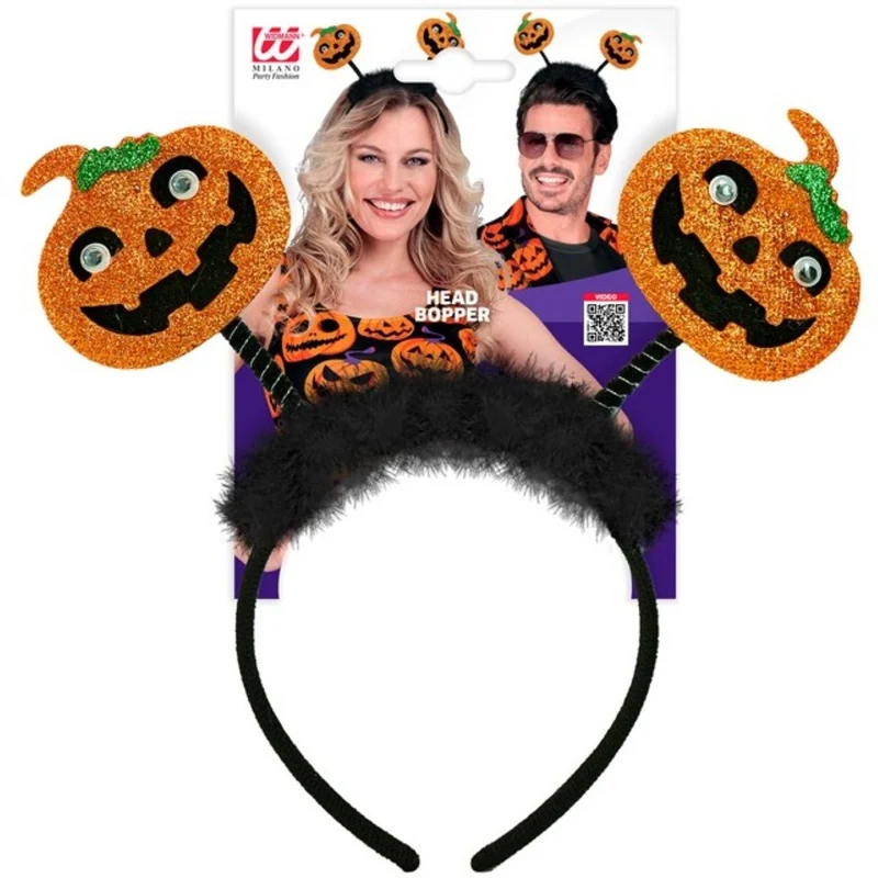 Halloween "Haarreif Kürbis" | Schwarz/Orange