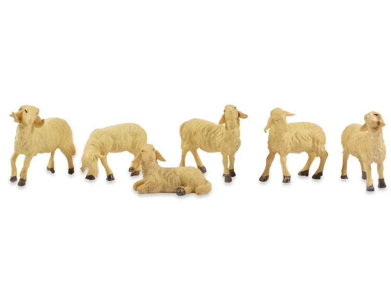 Schafe und Ziegen für Weihnachtskrippe - Krippenfiguren Set Tiere | Größe zur Auswahl