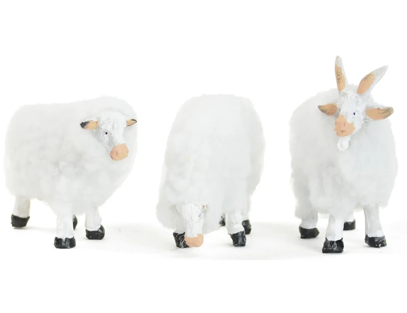 Schafe und Ziegen für Weihnachtskrippe - Krippenfiguren Set Tiere | Größe zur Auswahl