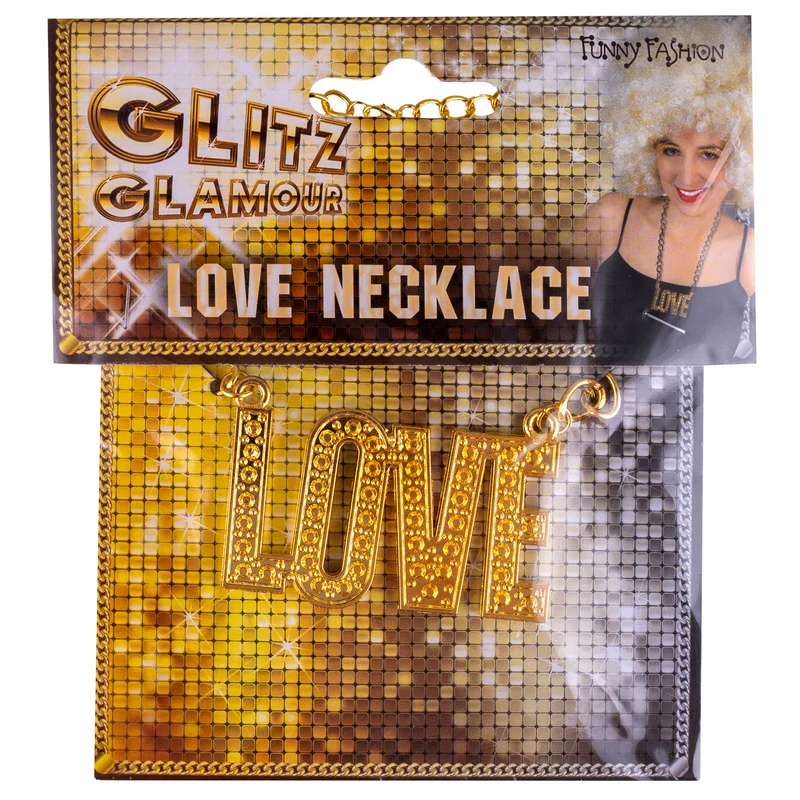 Goldene Disco Halskette "LOVE"