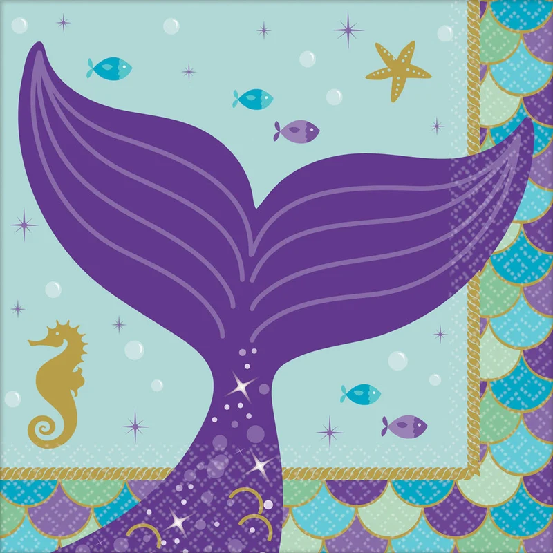 Amscan "Mermaid Wishes" Meerjungfrau Lila Grün | Geburtstag Partydekoration Partygeschirr